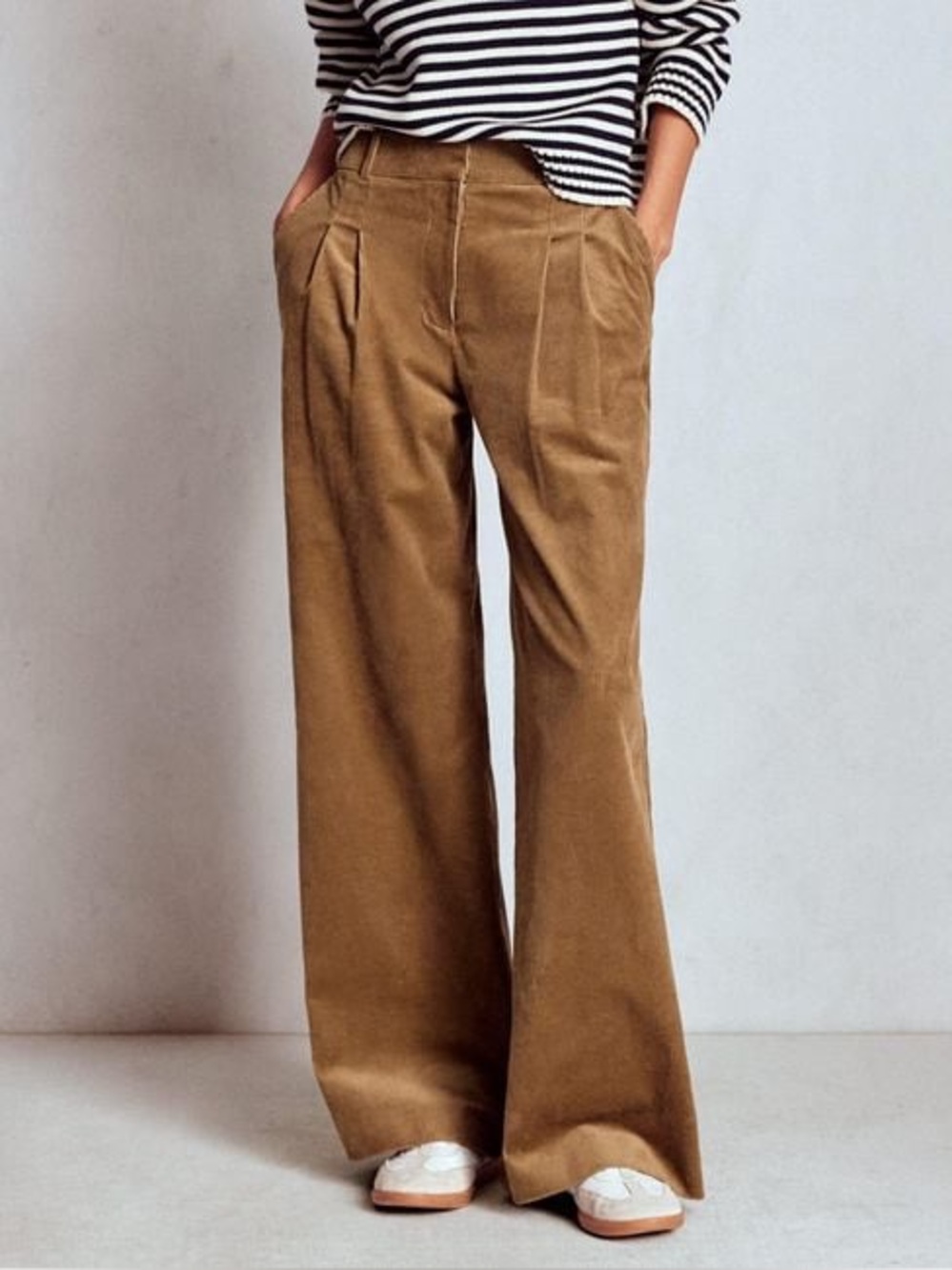 NEW $179 Boden Kensington Cord Trousers Corduroy Wide Leg Pants Brown Size 0P